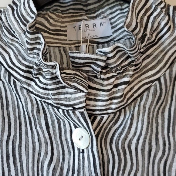 NWOT TERRA SJ APPAREL TUNIC TOP JACKET SIZE SMALL BLACK WHITE GRAY A-LINE DRESSY - Picture 5 of 11